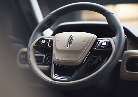 The intuitively placed controls of the steering wheel on a 2024 Lincoln Aviator® SUV | Gates Ford Lincoln in Richmond KY