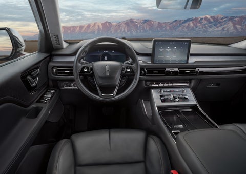 The interior of a Lincoln Aviator® SUV is shown | Gates Ford Lincoln in Richmond KY