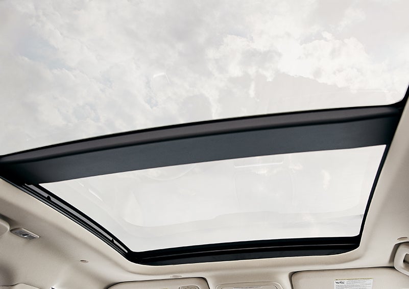 The available panoramic Vista Roof® is shown from inside a 2024 Lincoln Corsair® SUV. | Gates Ford Lincoln in Richmond KY