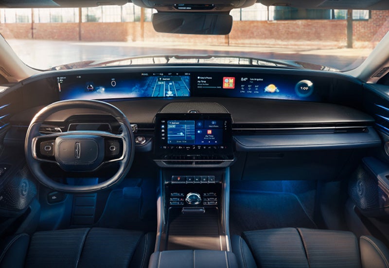 A large panoramic display is shown on the dashboard of a 2024 Lincoln Nautilus® SUV | Gates Ford Lincoln in Richmond KY