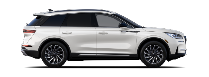 The passenger side of a Lincoln Corsair® SUV is shown in Pristine White. | Gates Ford Lincoln in Richmond KY