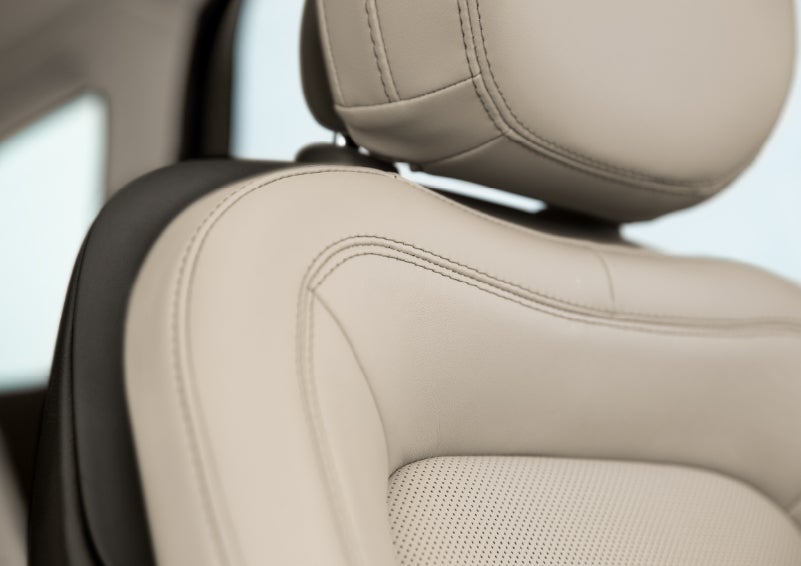 Fine craftsmanship is shown through a detailed image of front-seat stitching. | Gates Ford Lincoln in Richmond KY