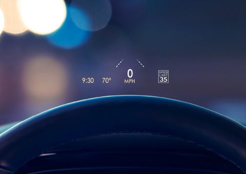 Useful driver information is being projected in front of the steering wheel on the windshield via the available head-up display. | Gates Ford Lincoln in Richmond KY