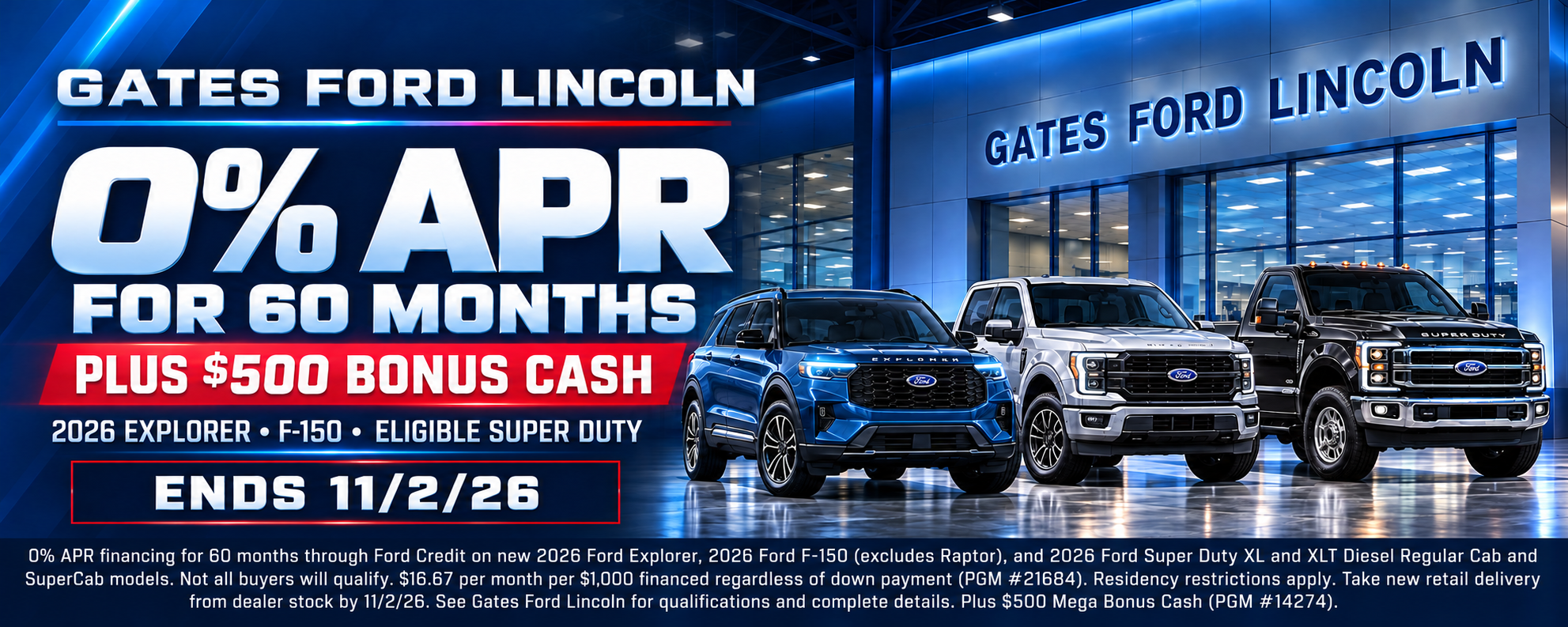 Gates Ford Lincoln financing offer ends November 2, 2026
